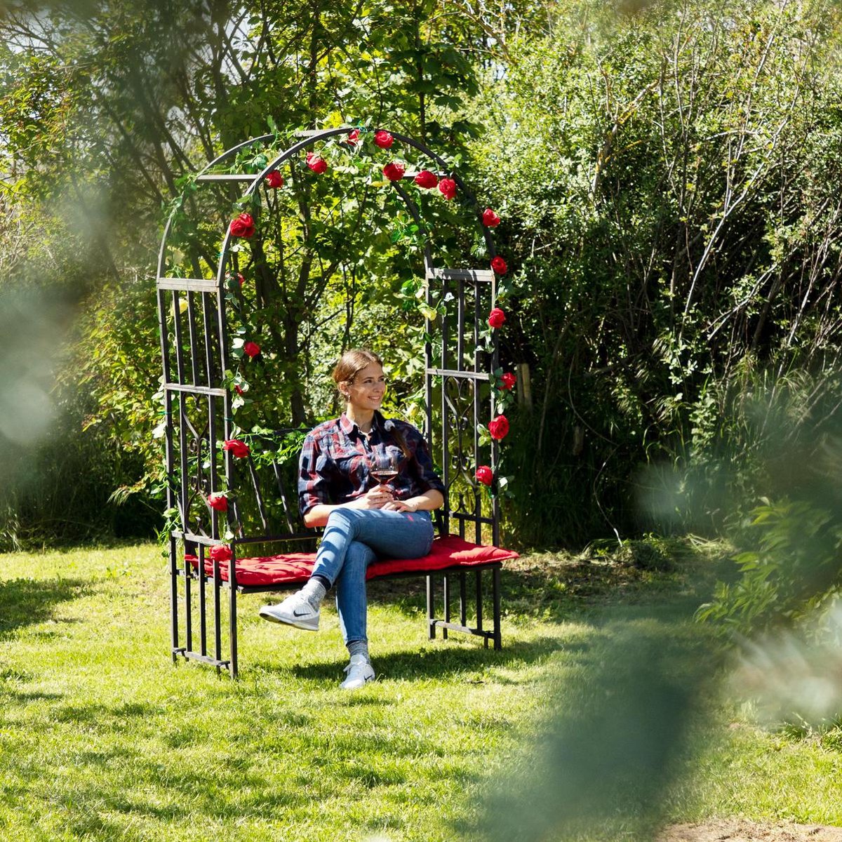  Relaxdays Grondankers Voor Rozenboog - Staal - Grondpennen - U-vorm - Haringen - Anker