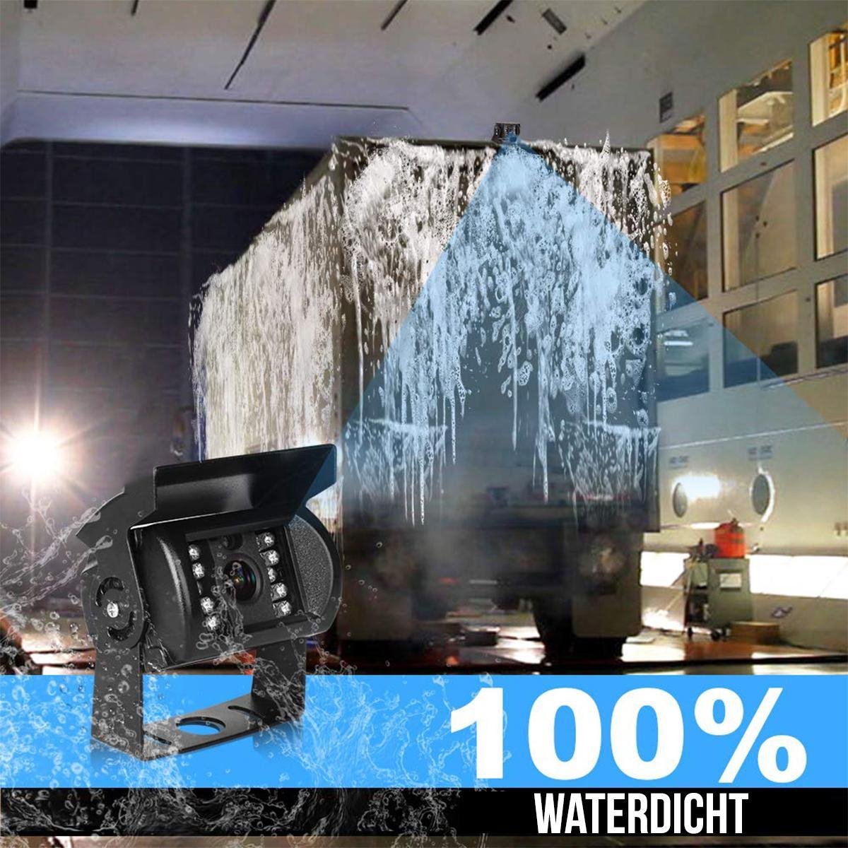  Strex Achteruitrijcamera Set Bedraad - 7" Scherm - 18LED Nachtzicht 15m - IP67 Waterdicht - Achteruitrij Camera