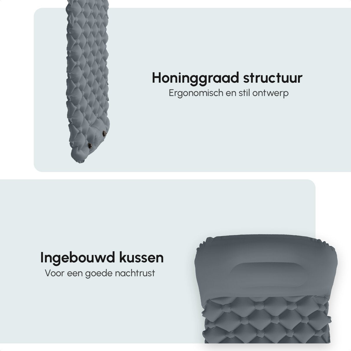  AirFeel Opblaasbaar Slaapmatje - Ingebouwde Pomp En Kussen - Lichtgewicht - 196 X 60 X 6cm - Gray