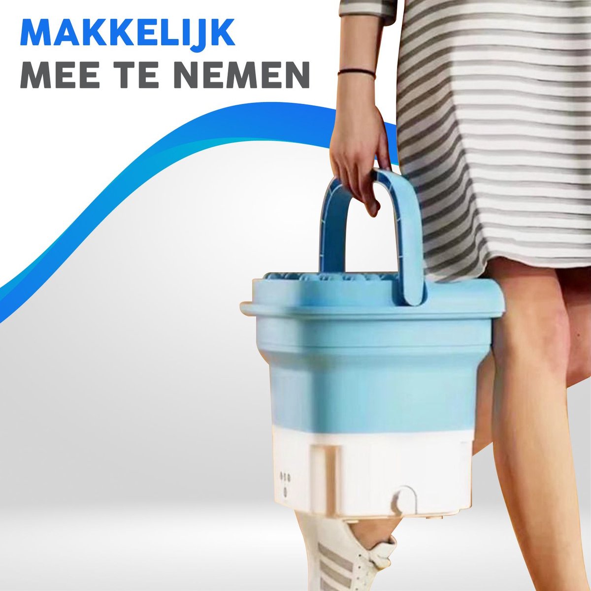  Mini Wasmachine - Camping Wasmachine - Opvouwbare Wasmachine - Handwasmachine - Fruitwasser - Kampeer Wasmachine - Valentijn - Wasdroger