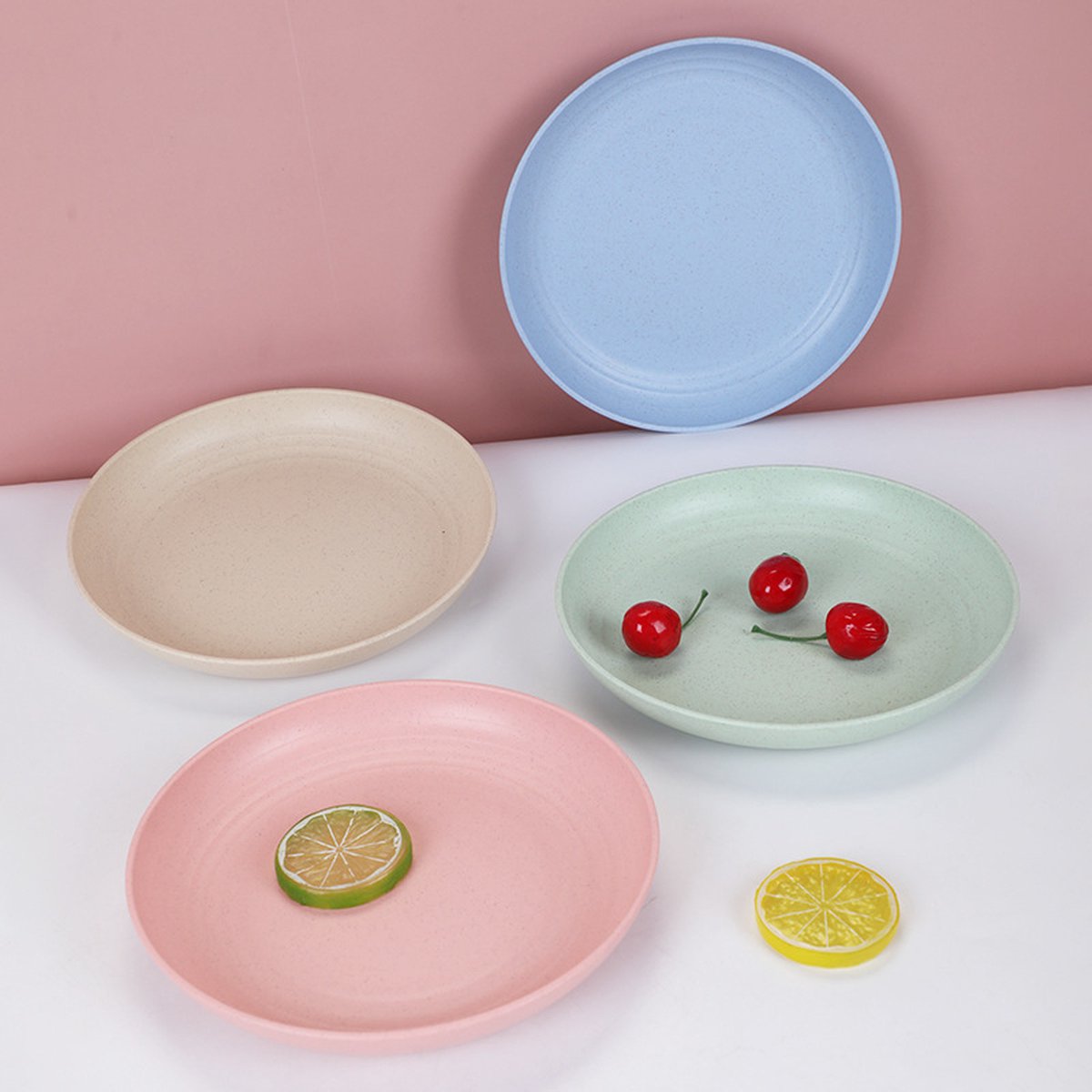 Merkloos Green-goose® Bio-based Borden | Set Van 4 | 19.5x3 Cm | Duurzame, Vaatwasserbestendige Borden Voor Camping, Vakantie Of Picknick | Vaatwasserbestendig