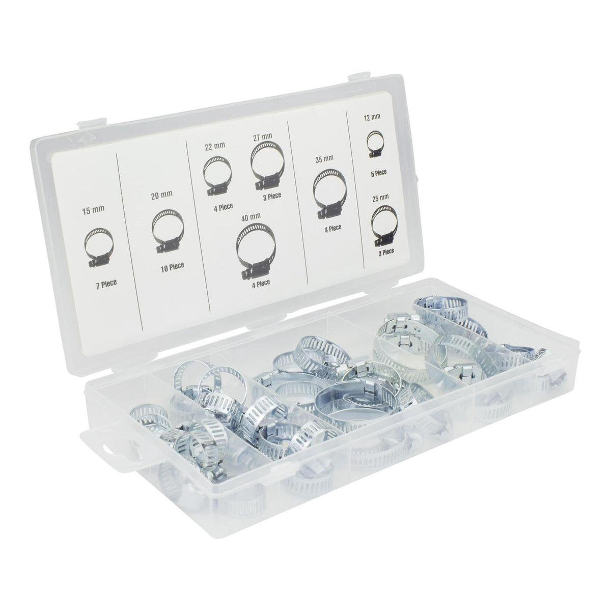  Benson Slangenklemmen Set 40 Delig – 8 Verschillende Formaten – Zilverkleurig