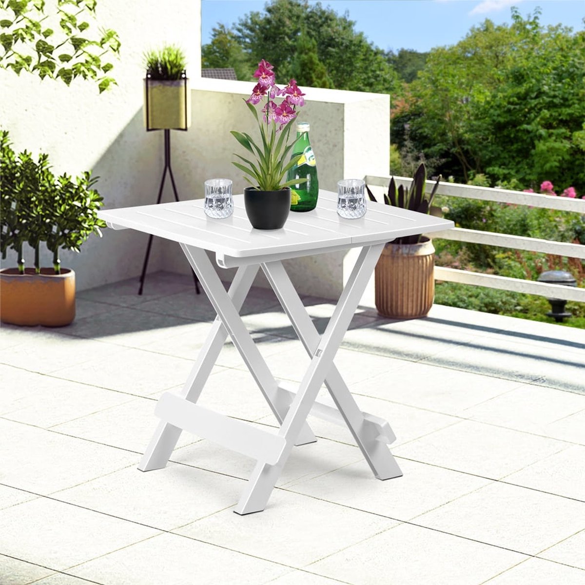 GENERIC Bijzettafel Adige Wit Kunststof 45x43x50cm