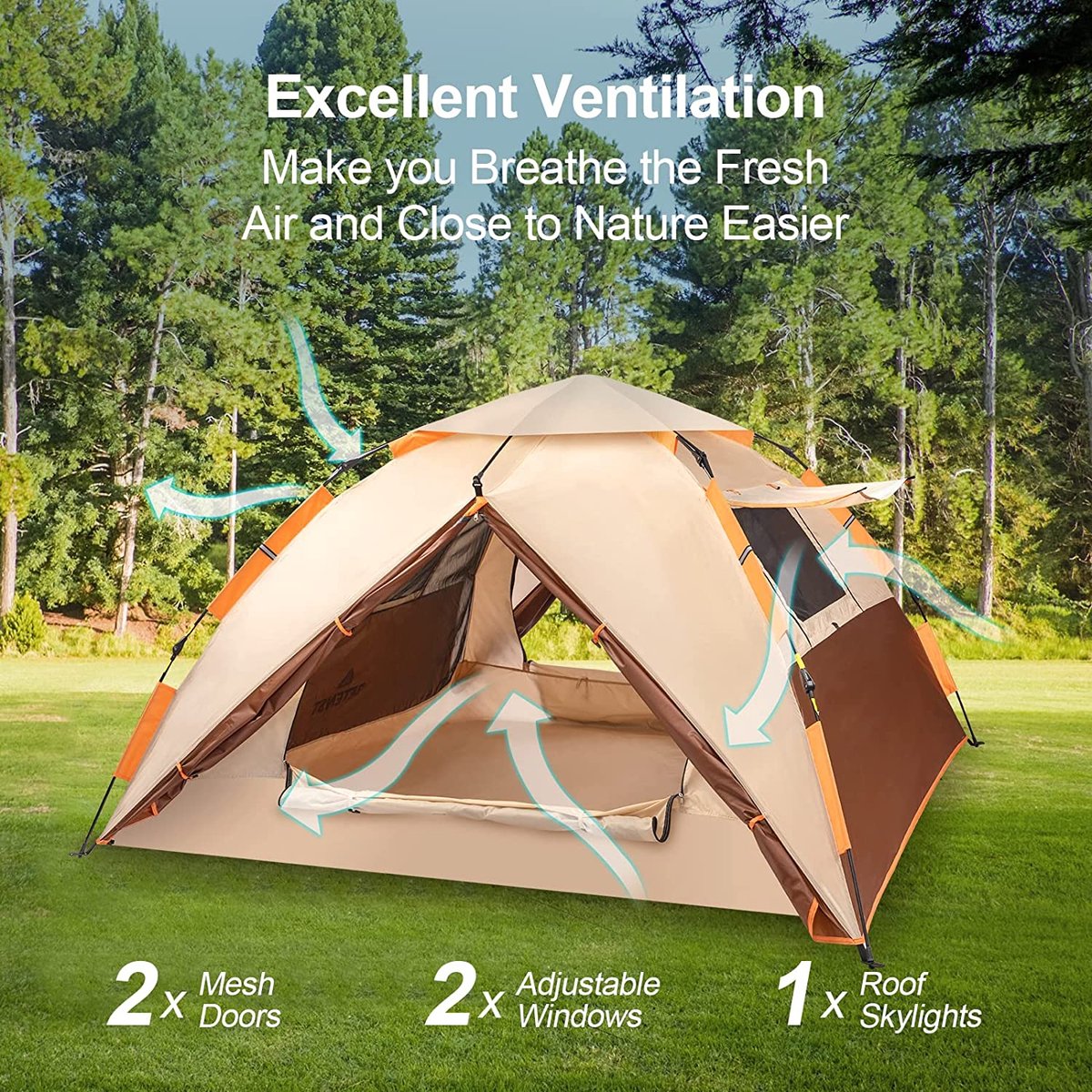 Merkloos Kamping Tent / Absolutely Waterproof, Lightweight Camping Tent With - Tent Ideal For Camping In The Garden, Dome Tent,