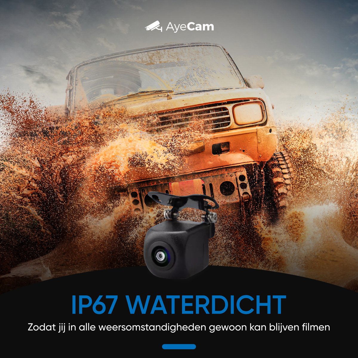  AyeCam Achteruitrijcamera - 4,3 Inch Scherm - 2 Kanaals – Nachtzicht - Incl. Begeleidingslijnen