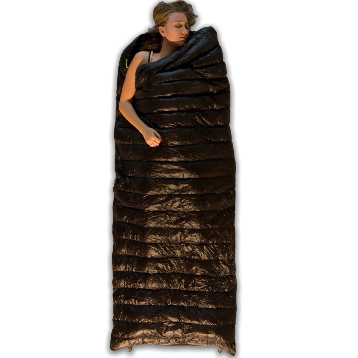  LOWLAND OUTDOOR® Ultra Compact Blanket - Donzen Slaapzak - Gewicht 495g - 210x80 Cm - Comfort Temperatuur +8°C