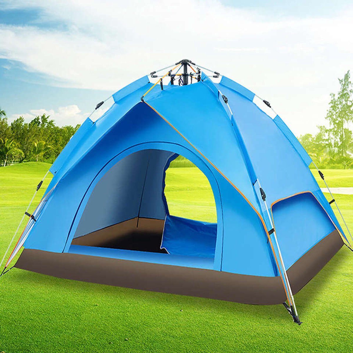  Fish Life Waterdichte Tent - Lichtgewicht Tent - Tent Voor 2-4 Personen - 200*200*140 Cm - Outdoor Camping Tent - Licht Blauw