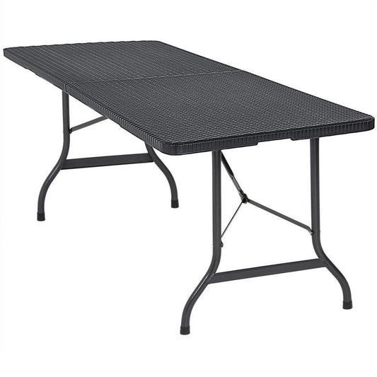  Casaria Tuintafel Opvouwbaar – Met Draaggreep 180x75 Cm – Zwart