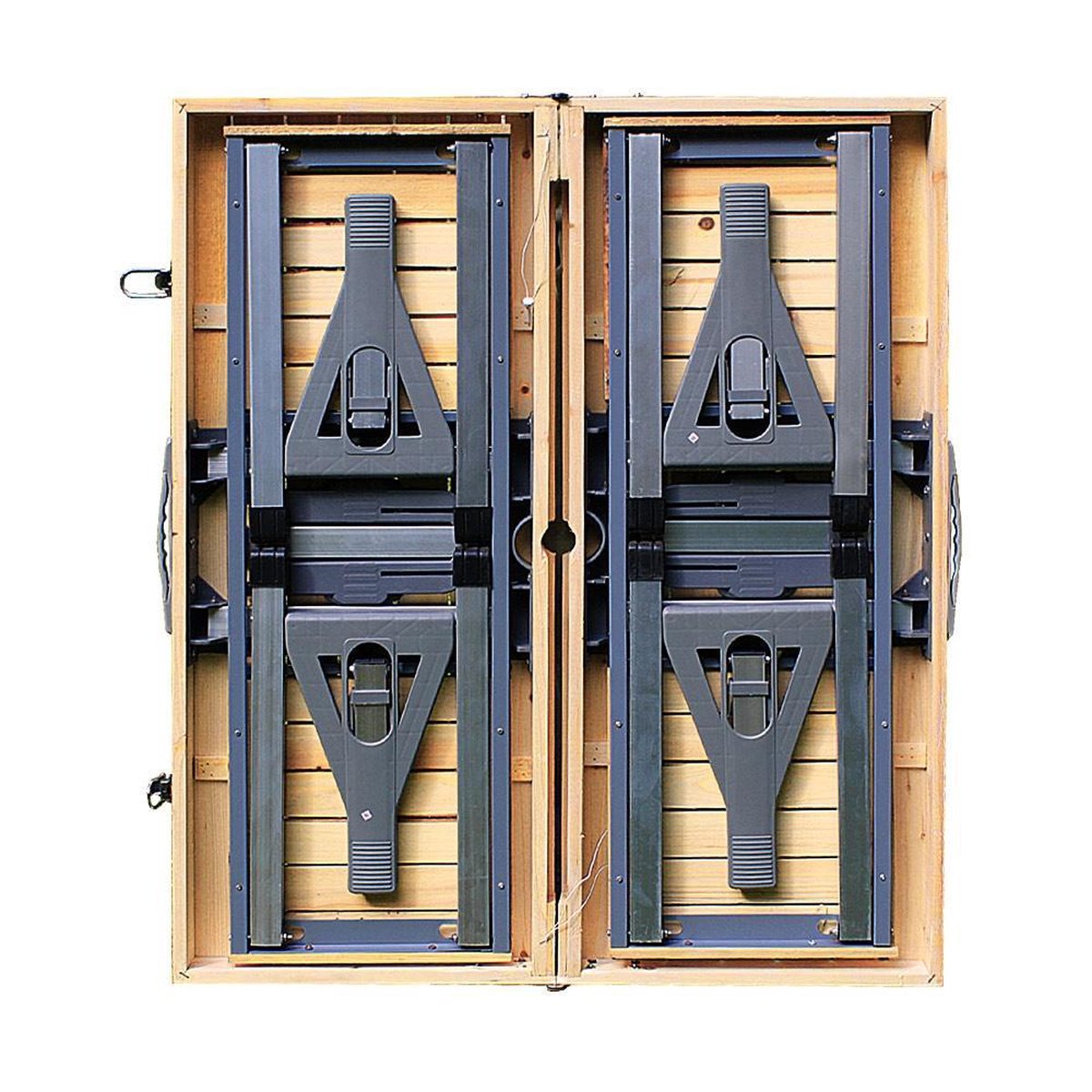 Merkloos Deuba Picknicktafel Campingtafel - Opvouwbaar Voor 4 Personen - Hout En Aluminium