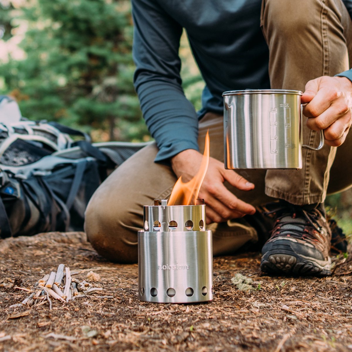  Solo Stove Lite Draagbare Kooktoestel. Geen Vloeibare Brandstof Nodig. Krachtige Efficiënte Houtverbranding En Weinig Rook. Voor 1-2 Personen, 304 Roestvrijstaal, Compact ⌀ 10,8 Cm, Hoogte 14,5 Cm, 255g.