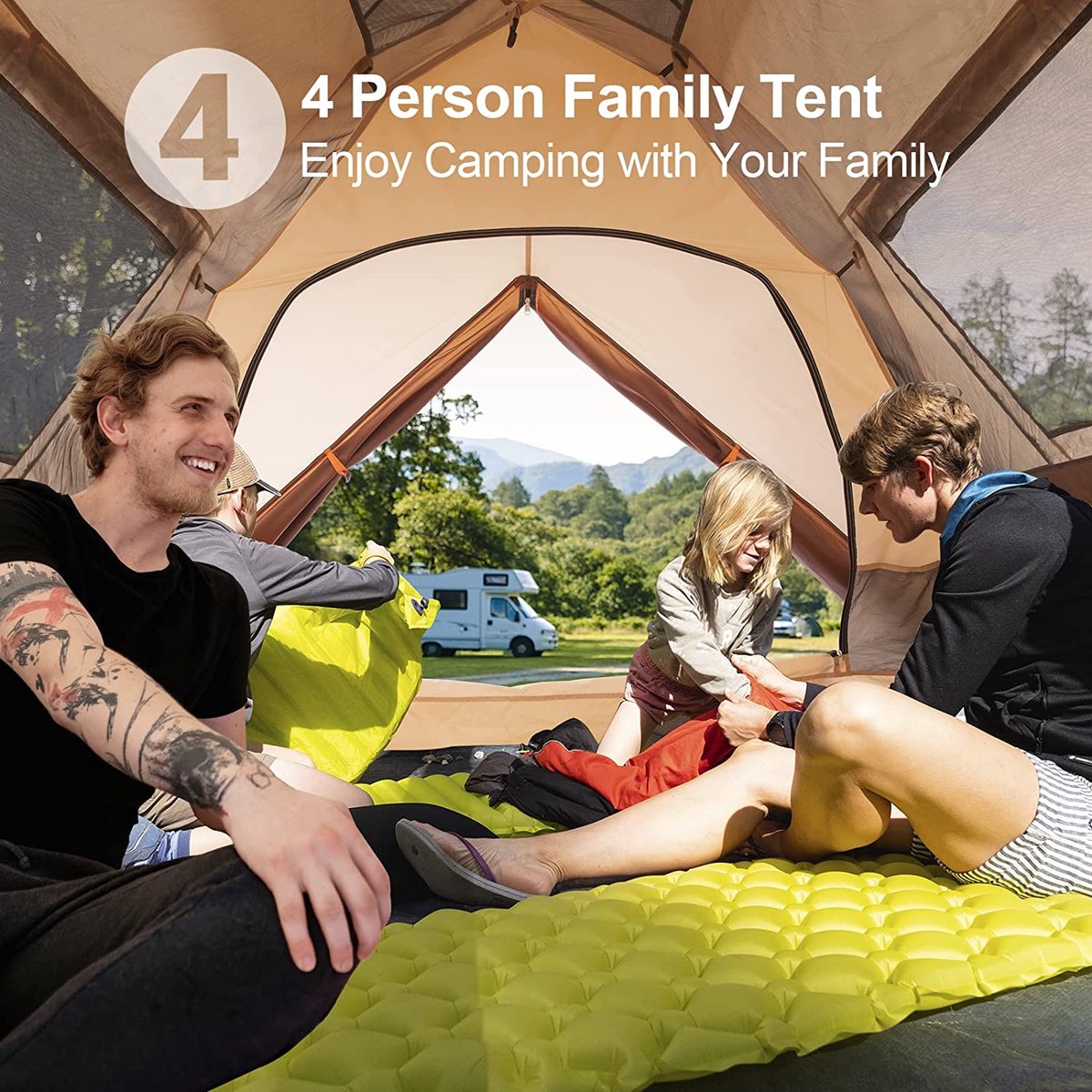 Merkloos Kamping Tent / Absolutely Waterproof, Lightweight Camping Tent With - Tent Ideal For Camping In The Garden, Dome Tent,