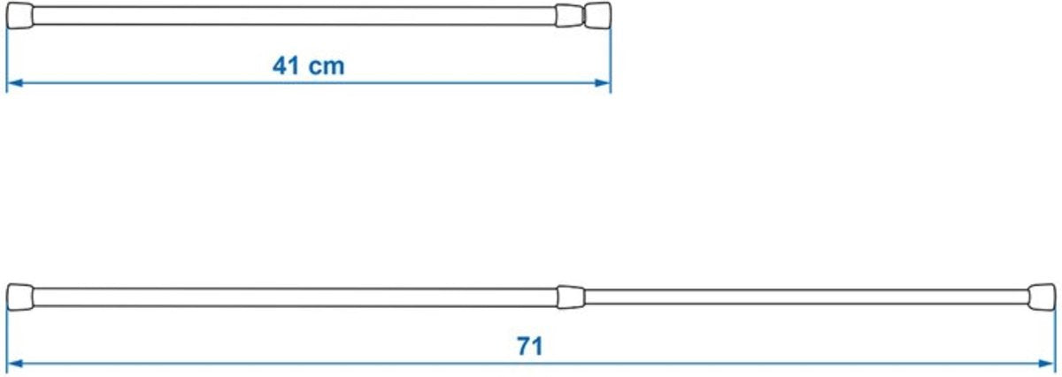 PROPLUS Pro Plus Vastzetstang - Uitschuifbaar - 41 T/m 71 Cm - Wit