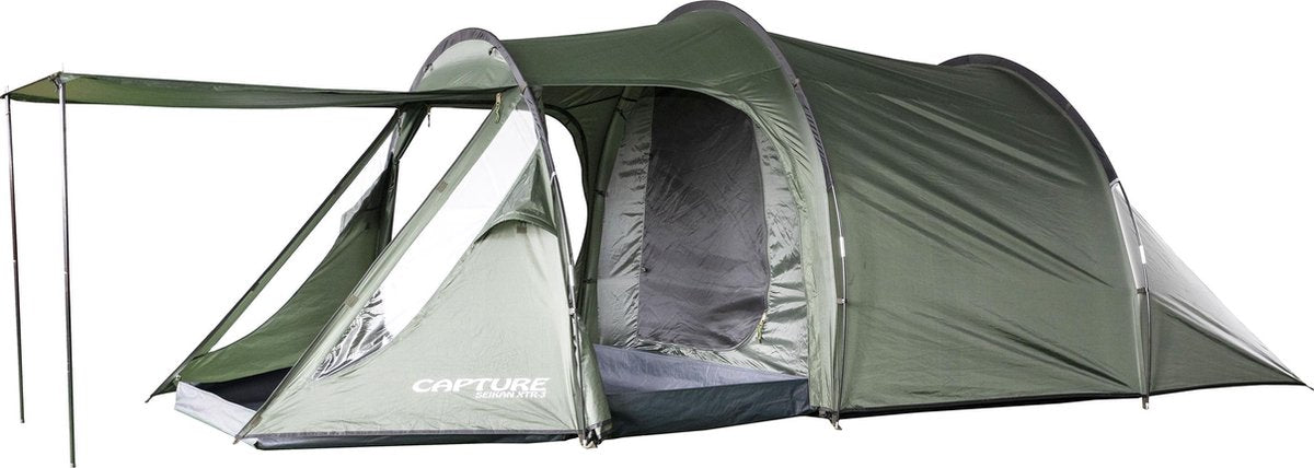  Capture Outdoor, 3-Man XXL Tent "Seikan XTR-3", Voor 3 XXL Personen, 215x400x155cm, DeLuxe Tent En Canvas, "Airflow System", …