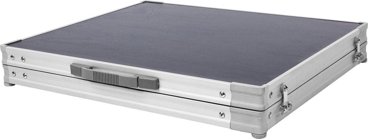  Campart Campingkast CU-0724 – Opvouwbaar En Verstelbaar - 4 Verstelbare Poten - 3 Lagen - Aluminium Frame - Grijs