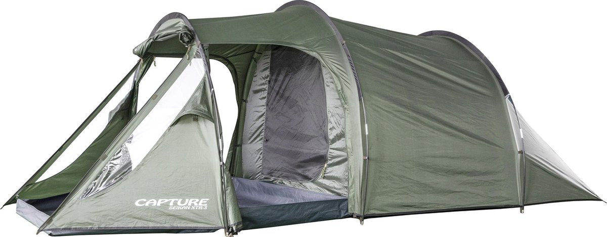  Capture Outdoor, 3-Man XXL Tent "Seikan XTR-3", Voor 3 XXL Personen, 215x400x155cm, DeLuxe Tent En Canvas, "Airflow System", …