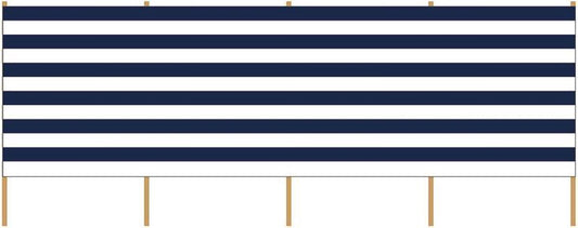  Strand/camping Windscherm Gestreept Wit/blauw 3 Meter X 120 Cm - Beschutting/schermen Voor Op Het Strand/de Camping