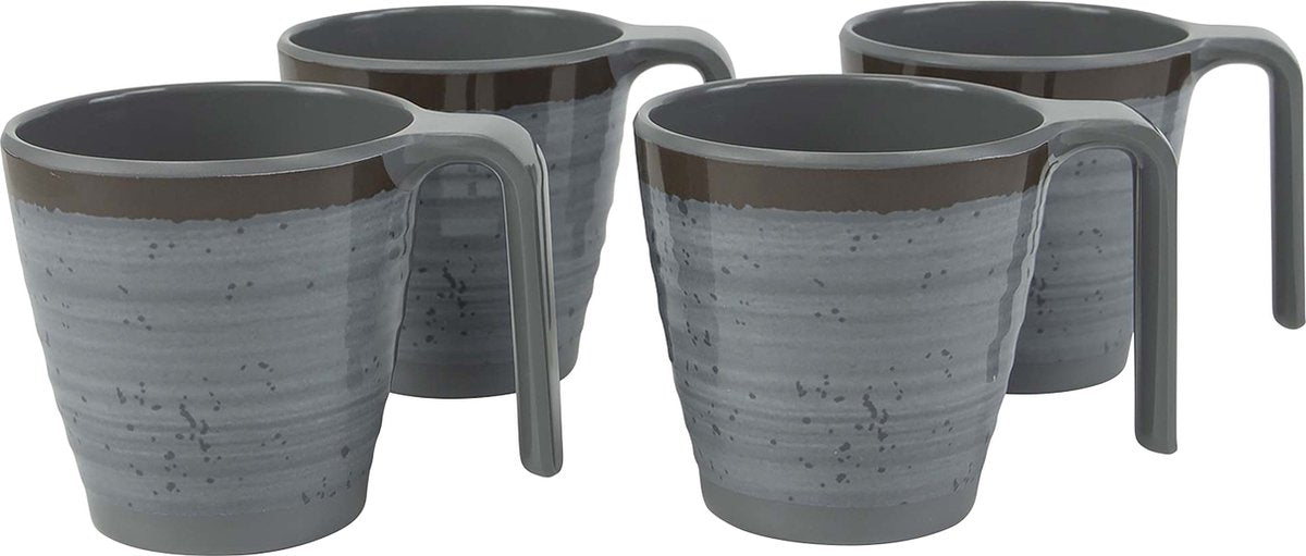 Bo-Camp - Mok - Halo - M - Grijs - 4 Stuks