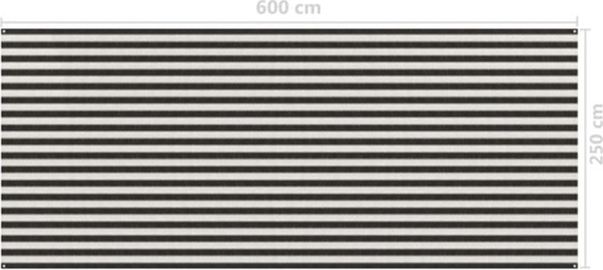  VidaXL Tenttapijt 250x600 Cm Antracietkleurig En Wit