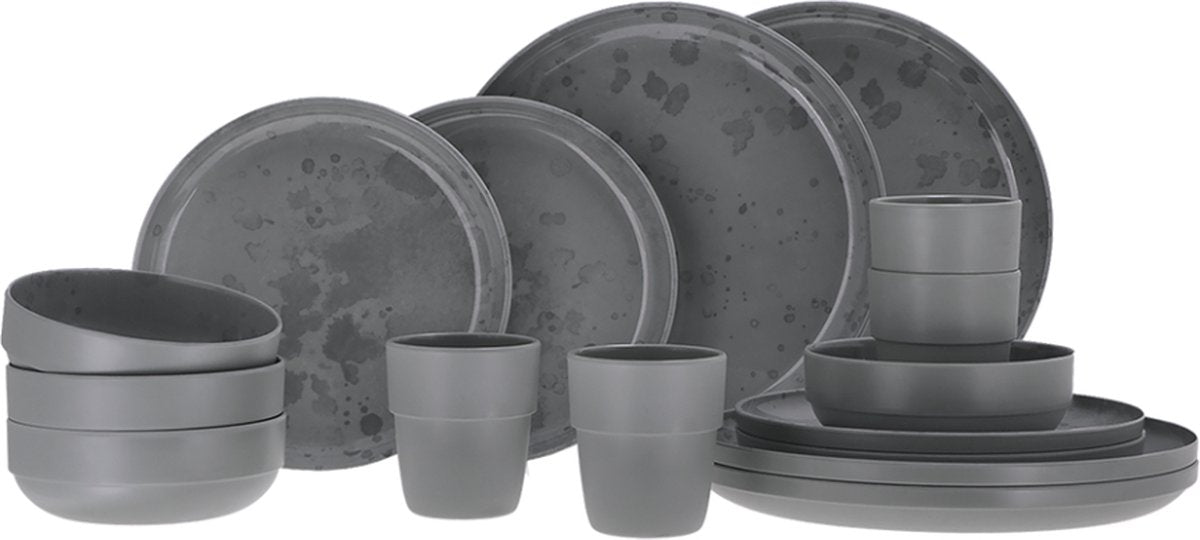  Travellife Palma Serviesset Dark Grey 16-delig