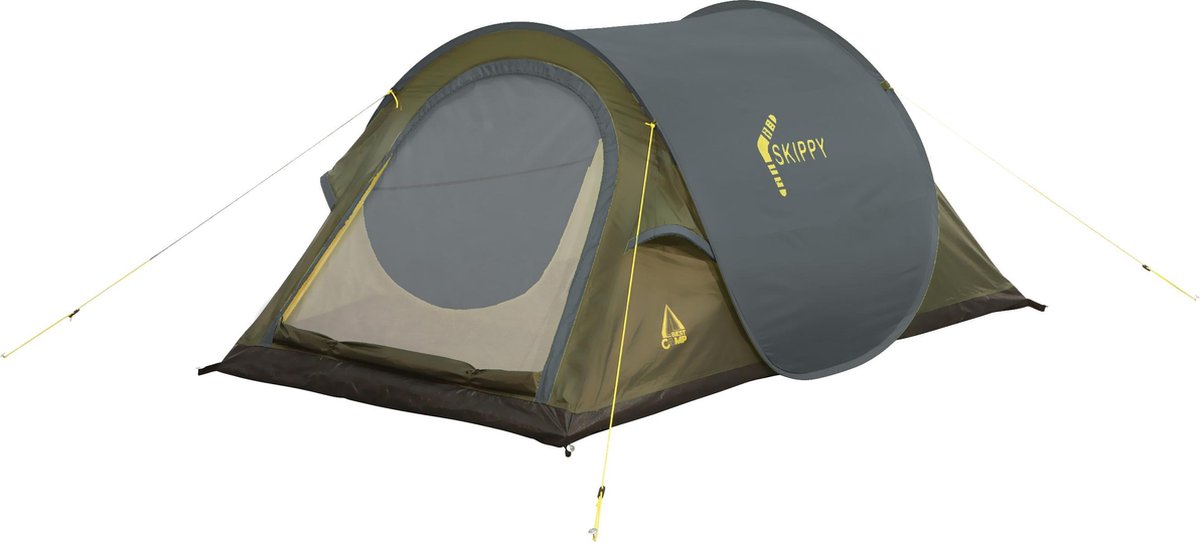  Best Camp Skippy Pop Up Tent - Donkergrijs - 2 Persoons