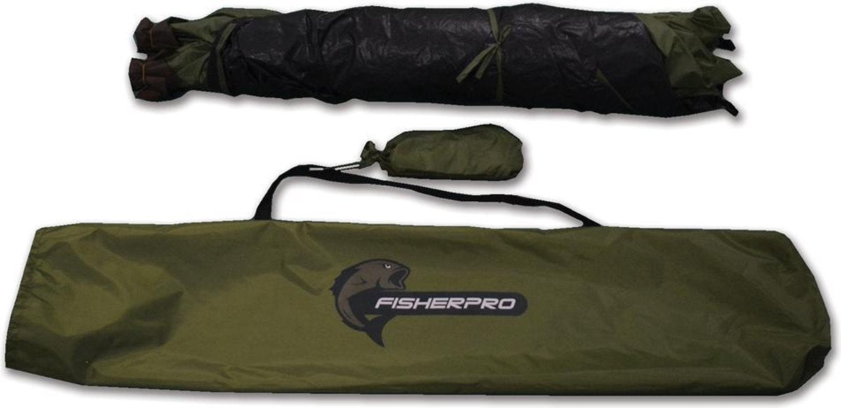  FisherPro WildLand Tent –comfortabele Vistent – Handige Strandtent – Compacte Festival Tent - Uitbreid Mogelijkheden Met Stormcover - Geschikt Voor 2 Personen