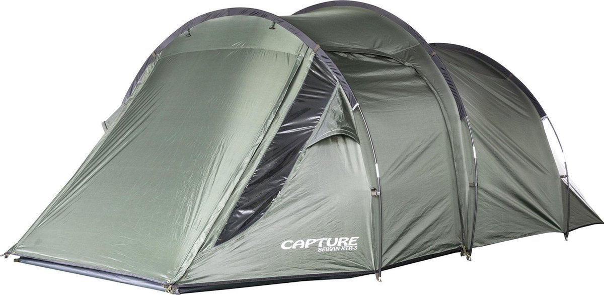  Capture Outdoor, 3-Man XXL Tent "Seikan XTR-3", Voor 3 XXL Personen, 215x400x155cm, DeLuxe Tent En Canvas, "Airflow System", …