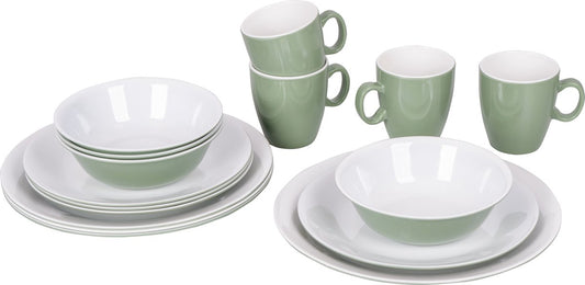  Bo-Camp Servies - Campingbord - 100% Melamine - 16-delig - Groen