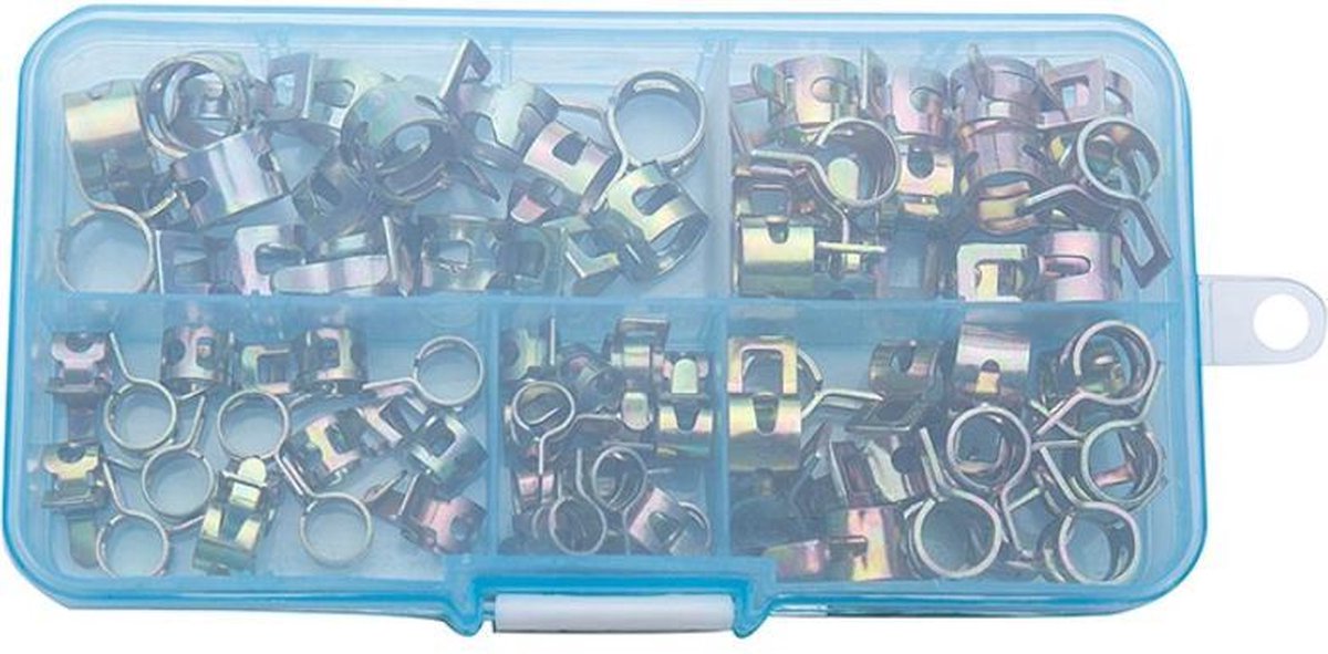  WiseGoods - Slangklemmen Set - Slangenklemmen - Veerklemmen - Slangklem - Set 6, 7, 8, 9, 10mm - Metalen Klem - Set 75 Stuks