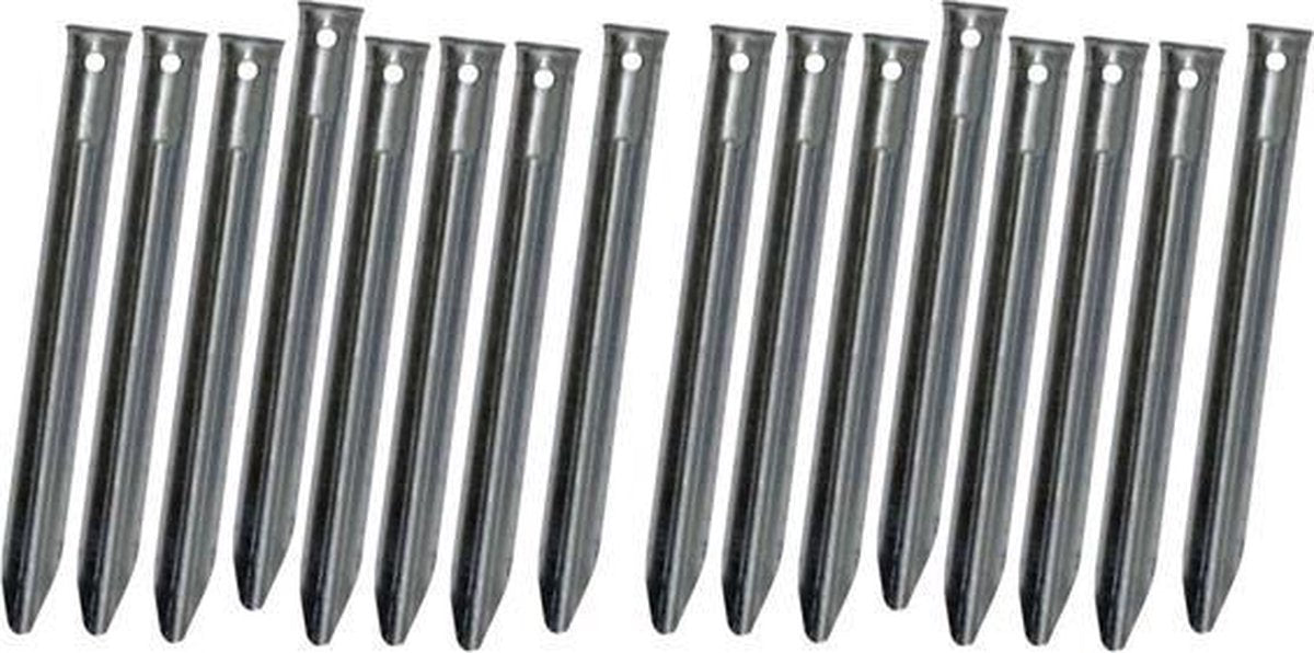  Klassieke Stalen V-vormige Tentharingen Set - 16 Stuks - 18 Cm | Lange Hoekharingen Van Staal Voor Opzetten Tent | Halfronde Haringen | Camping | Kamperen