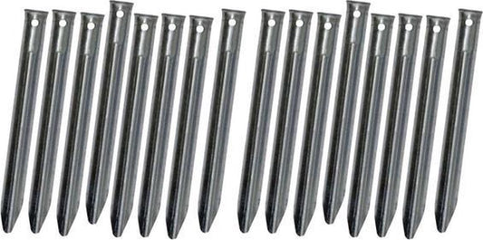  Klassieke Stalen V-vormige Tentharingen Set - 16 Stuks - 18 Cm | Lange Hoekharingen Van Staal Voor Opzetten Tent | Halfronde Haringen | Camping | Kamperen