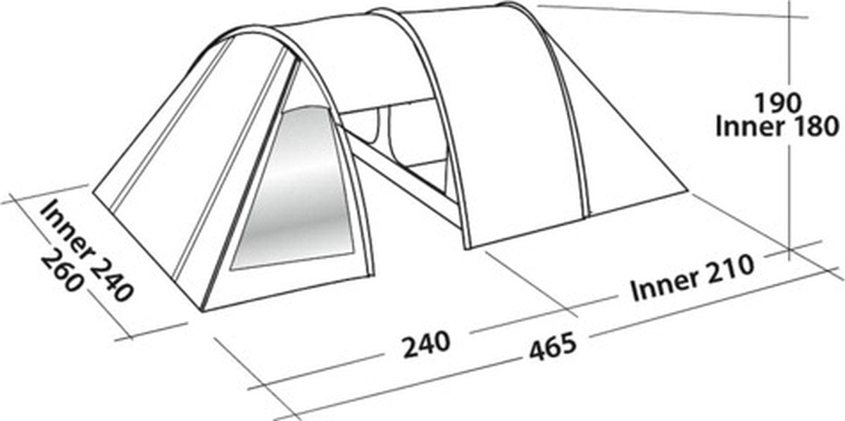  Easy Camp Tunneltent 4-persoons Galaxy 400 Staalgrijs En Blauw