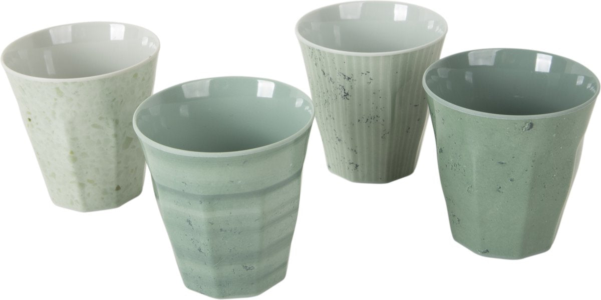  Bo-Camp Servies - Campingbord - 100% Melamine - 16 Delig - Mix &amp; Match - Groen