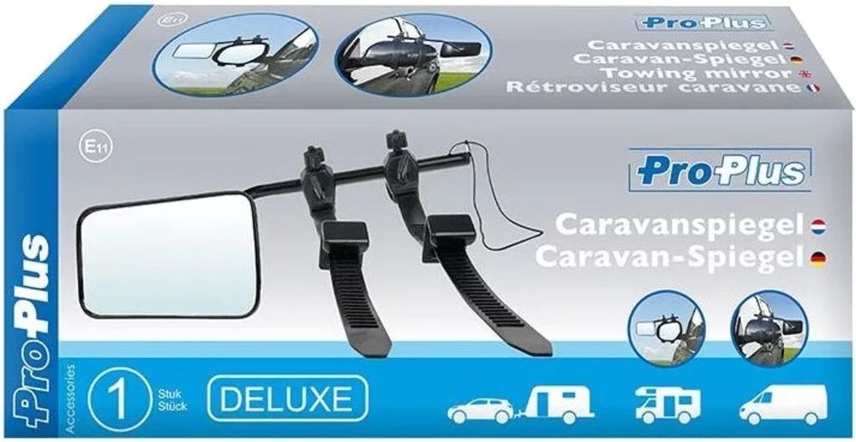 PROPLUS Pro Plus Caravanspiegel - Deluxe - Universeel Voor Links En Rechts - Zwart
