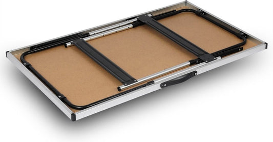 Kamyra® Campingtafel Inklapbaar - Kampeertafel, Partytafel - Opvouwbaar, Lichtgewicht &amp; In Hoogte Verstelbaar - Aluminium/Hout