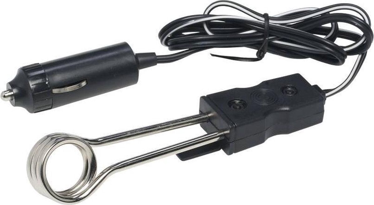  Allesvoordeliger Reisdompelaar 12Volt 200 Watt - Waterkoker (stekker 12Volt Zwart Rood)