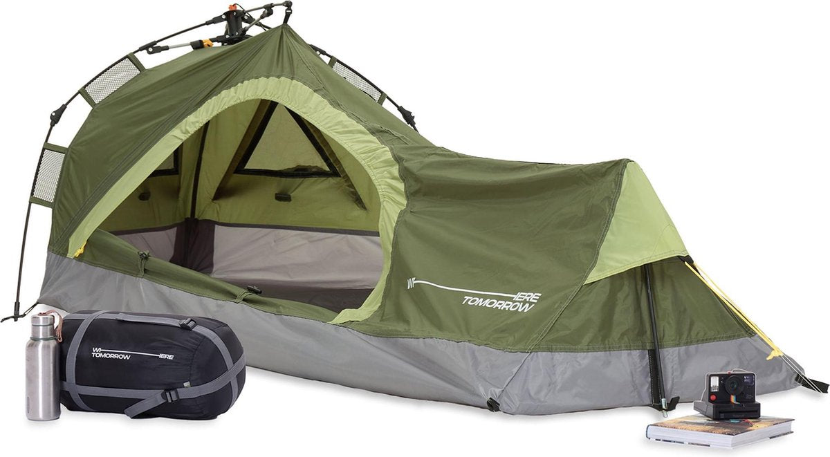  Where Tomorrow Solo Tent 225X100X57 Cm - Groen - 1 Persoons