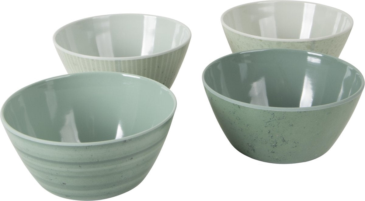  Bo-Camp Servies - Campingbord - 100% Melamine - 16 Delig - Mix &amp; Match - Groen