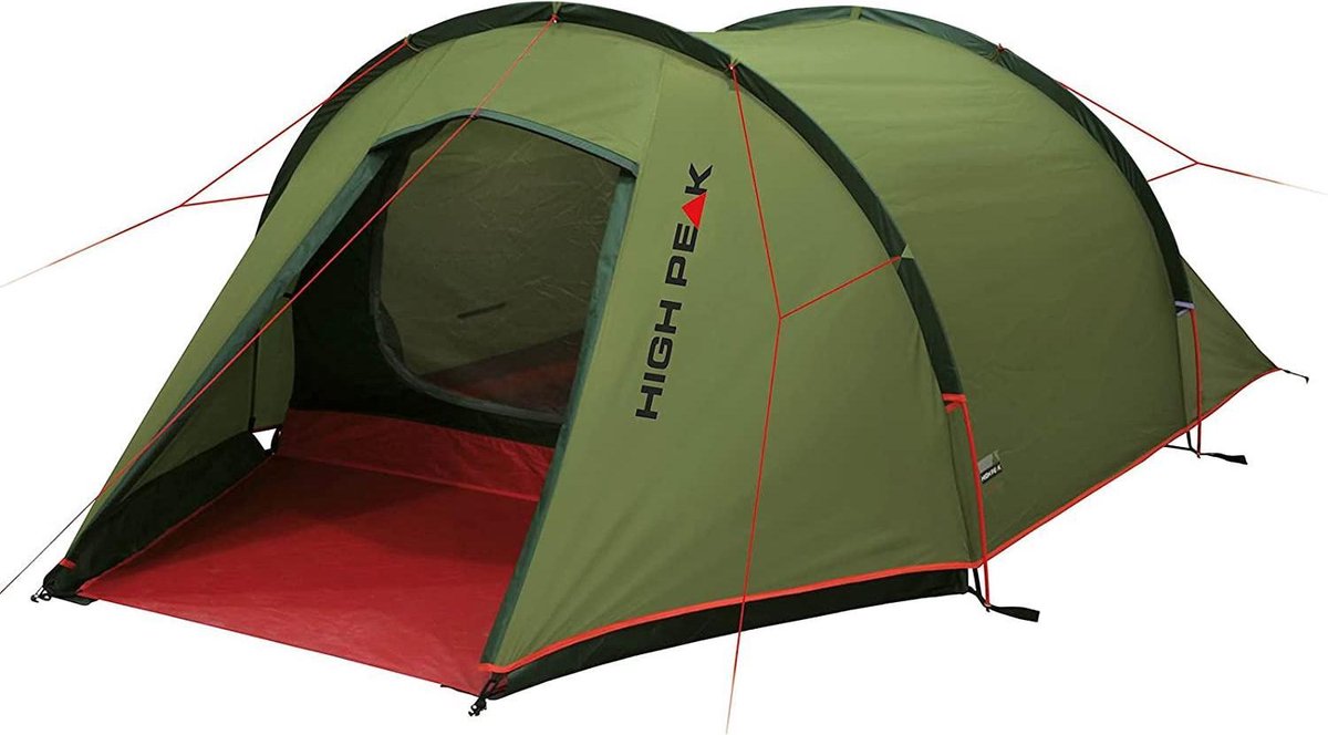  High Peak Lichtgewicht Tunneltent Kite 3 LW, Trekking Tent 3 Personen, 3,1 Kg, Aluminium Stokken, 3000 Mm Waterdicht, Extra Lang 230 Cm