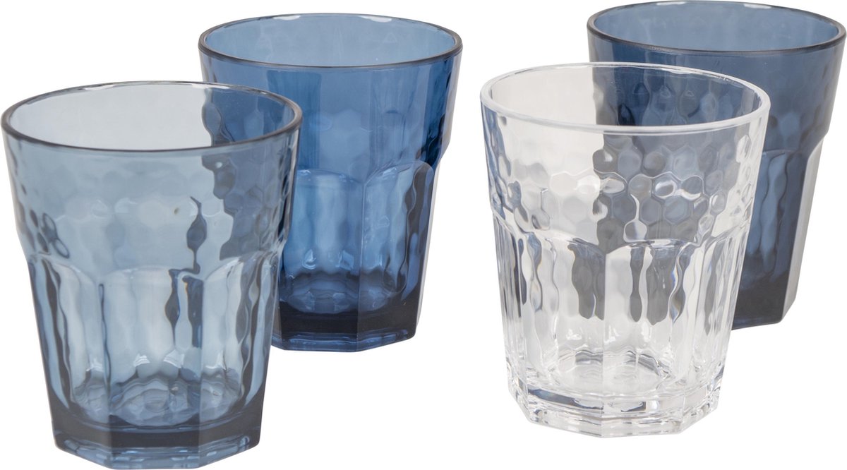  Bo-Camp 200 Ml - Mix &amp; Match - 4 Stuks - 200 Ml - Blauw - Campingglas