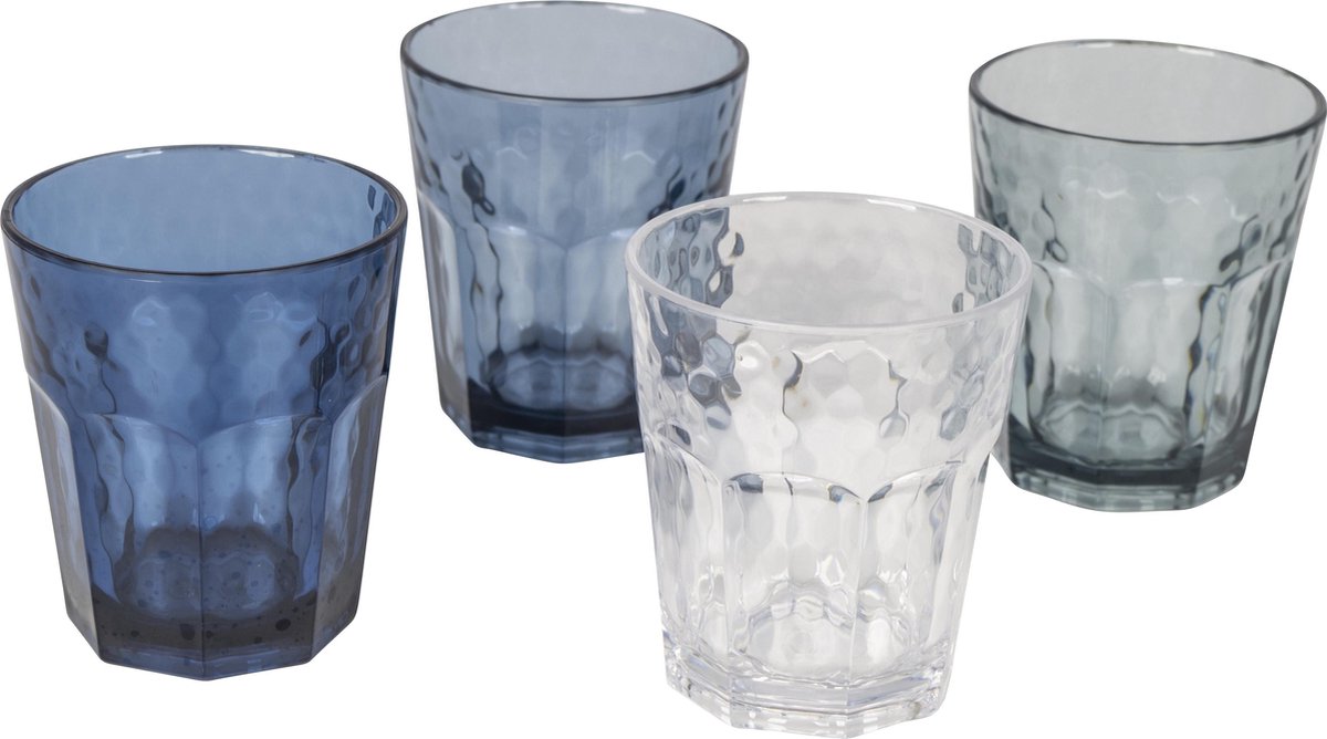  Bo-Camp - Wijn/Limonade Glas - Campingglas - Mix &amp; Match - 400 Ml - 4 Stuks