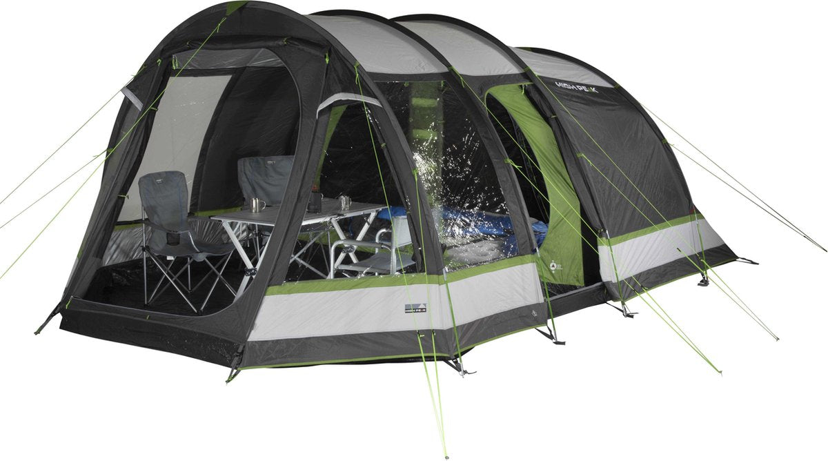  High Peak Tunneltent Bozen 5.0, 5 Persoons, 2,0 M Stahoogte, 4.000 Mm Waterdicht, Verduisterde Binnentent