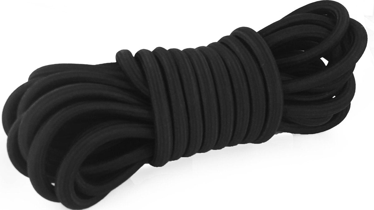 Merkloos Elastiekkoord - 10mtr - 4mm - Zwart - Bundel - Elastisch Koord