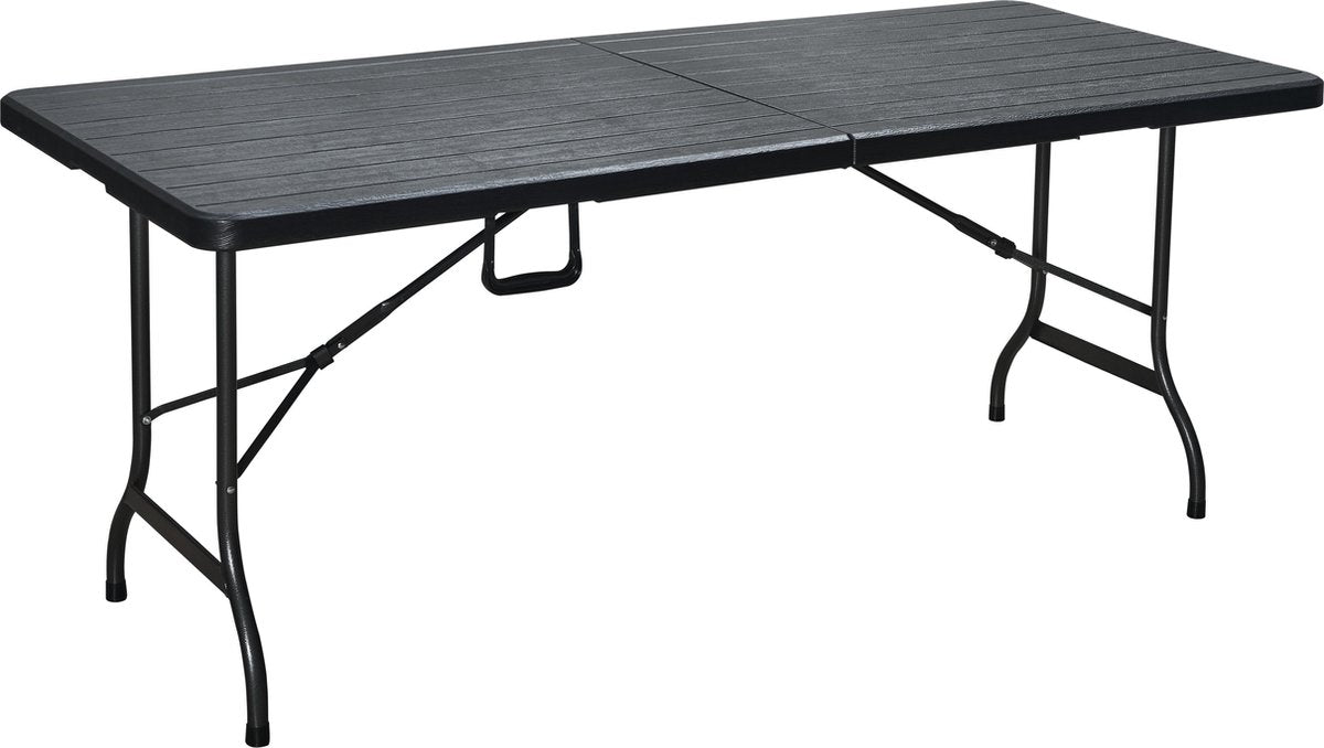  ERRO Vouwtafel - Houtlook - 180x74cm - Zwart