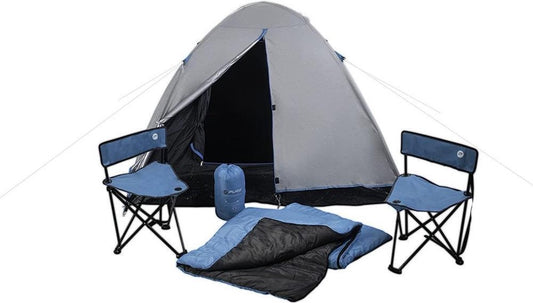 MaxxSport Camping Set - 2 Persoons - Tent + Slaapzakken + Campingstoelen - 200x190x120cm