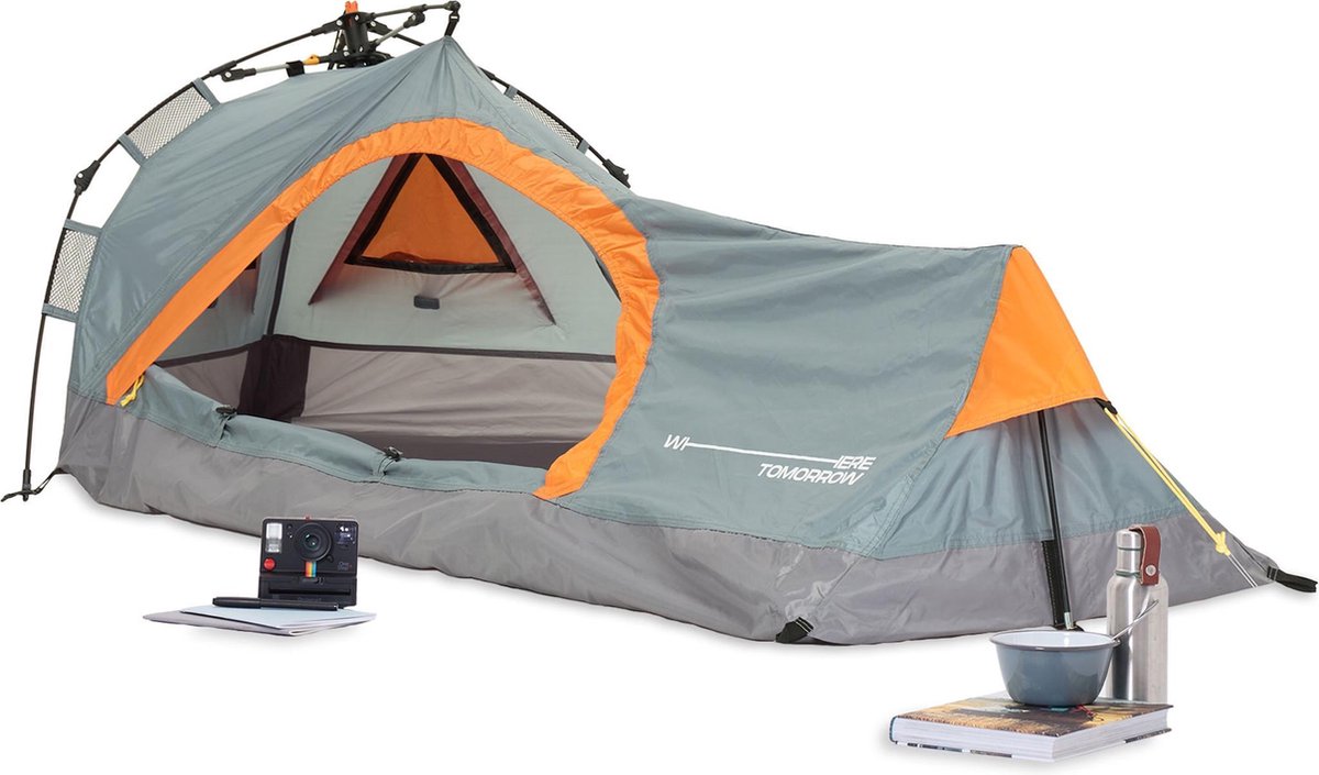  Where Tomorrow Solo Tent Pop Up 225X100X57 Cm - Grijs - 1 Persoons