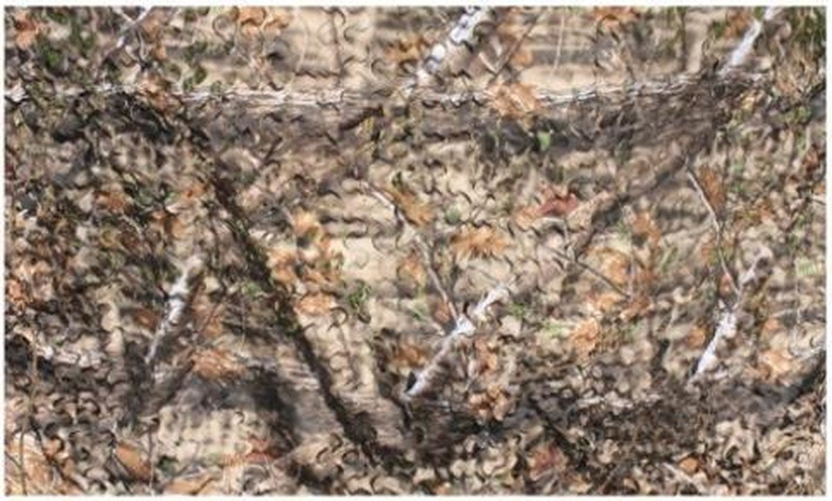  Natural Camouflage Net 3D Naturel Brown 1,50x4,00 Meter - Advanched Camouflage - 2-laags Met Binnennet En 3D Blaadjes Buitennet | Natuurlijke Kleuren | Polyester | Boomhut | Kind | Jacht | Buitenleven