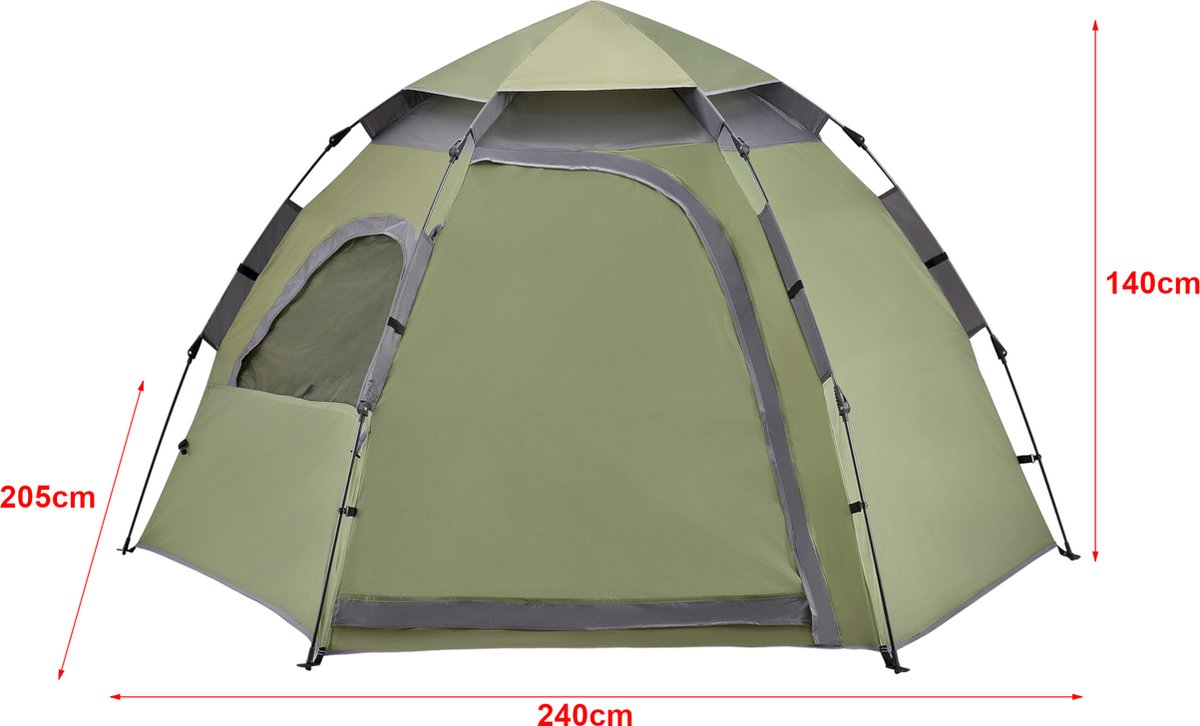 Pro-Tec Tent Nybro Automatisch 240x205x140 Cm Donkergroen