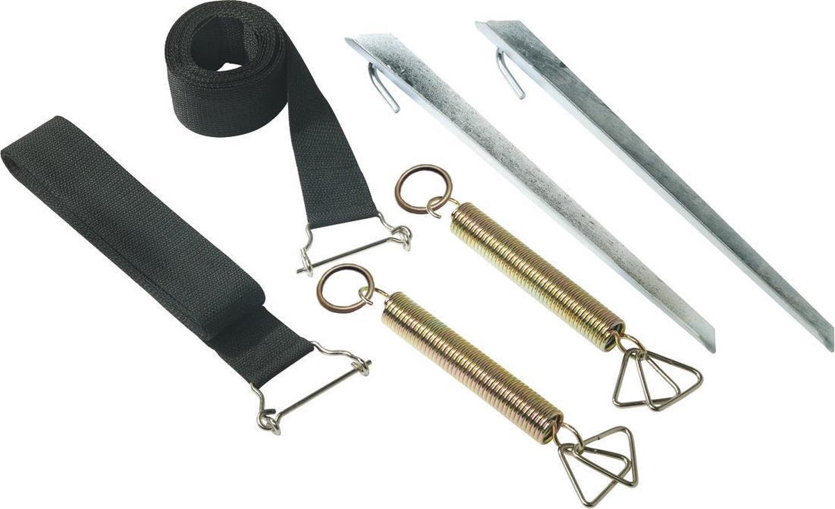  Bo-Camp - Stormband - Universeel - Clips - 2 Stuks - 3.5 Meter - Zwart
