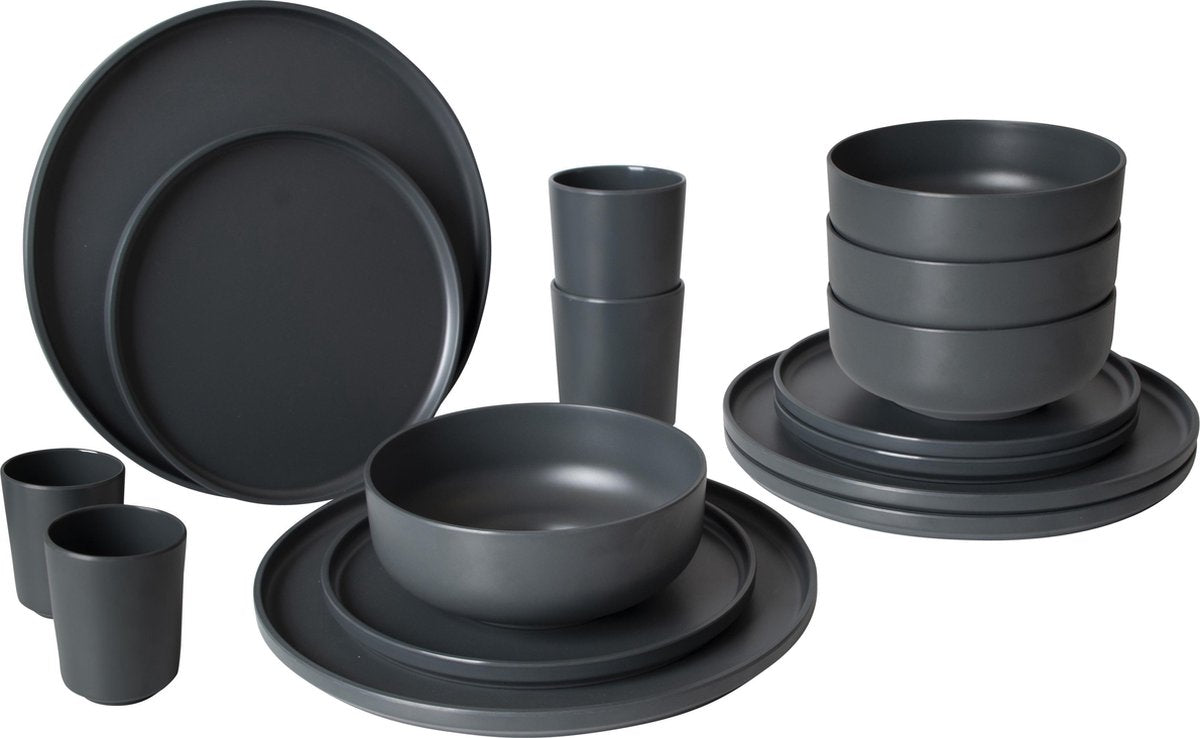  Bo-Camp Industrial - Servies - Patom - 100% Melamine - 16-Delig Servies