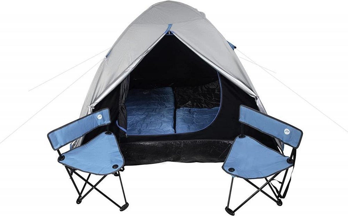  MaxxSport Camping Set - 2 Persoons - Tent + Slaapzakken + Campingstoelen - 200x190x120cm